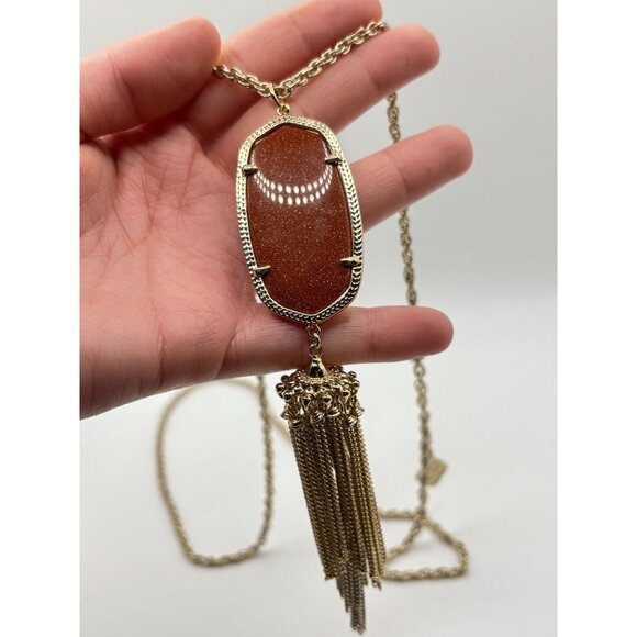 Kendra Scott Goldstone Pendant Necklace With Tassel & Chain - Picture 3 of 6